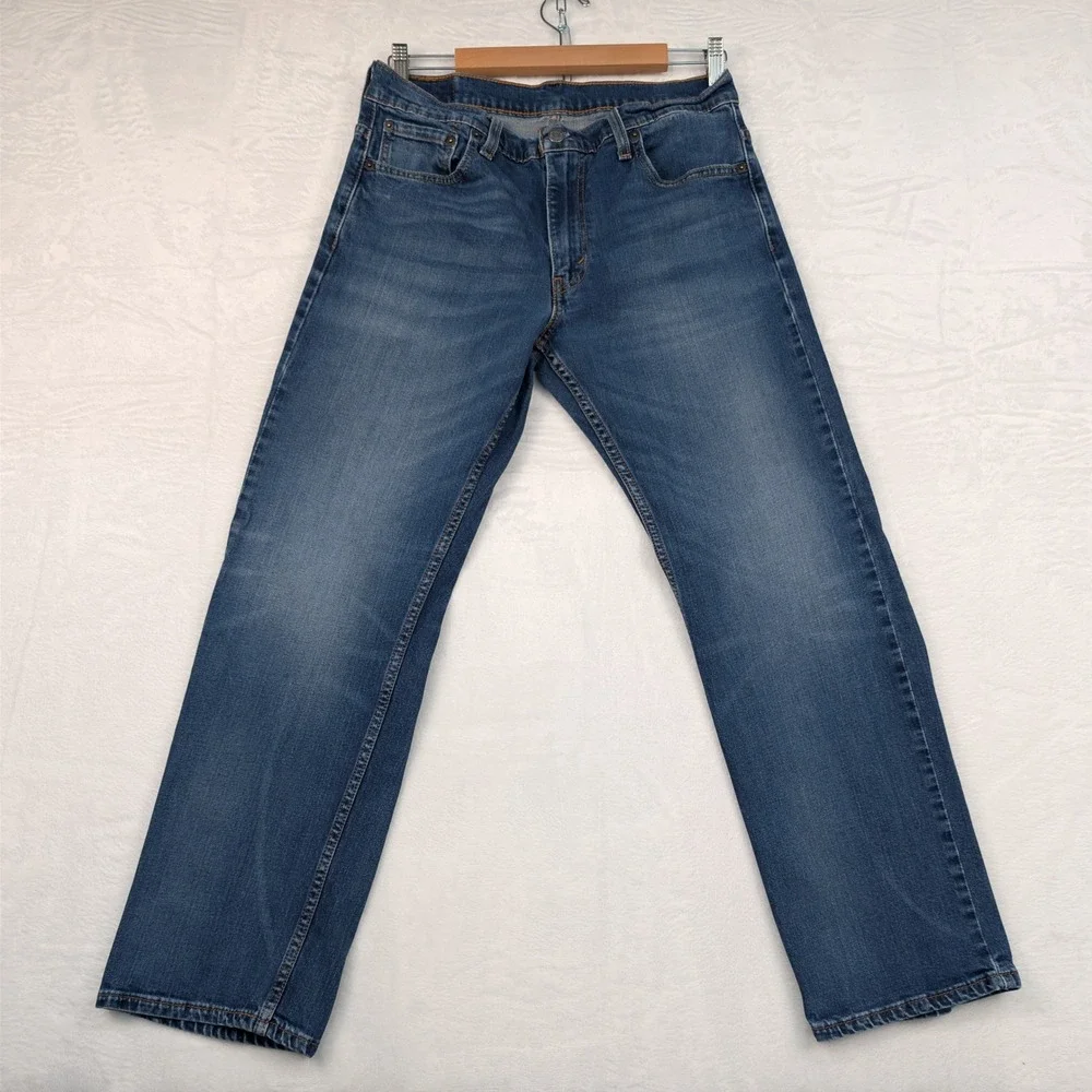 Levi's Jeans Mens 33x29 Blue 569 Loose Straight Leg Denim Red Tab Zip Fly‎ Baggy